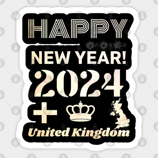 Happy New Year 2024 United Kingdom Sticker by Jimmynice